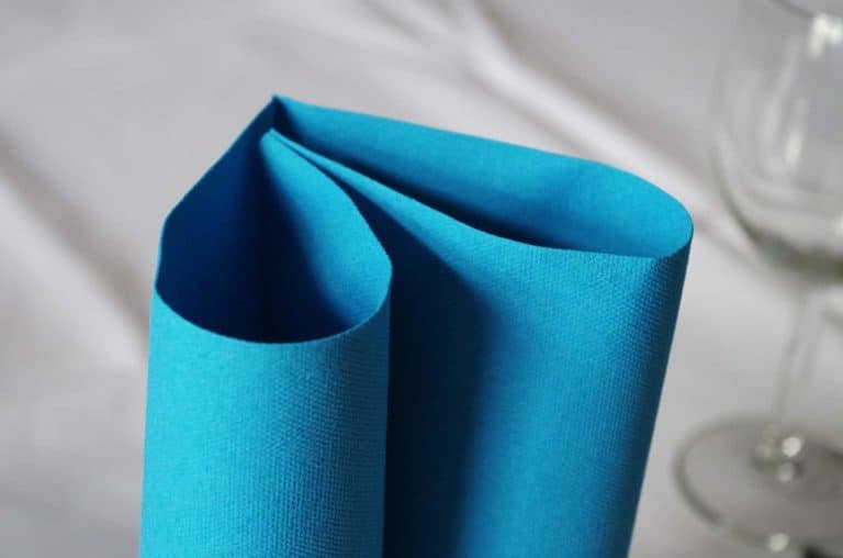 blue heart made of napkin time